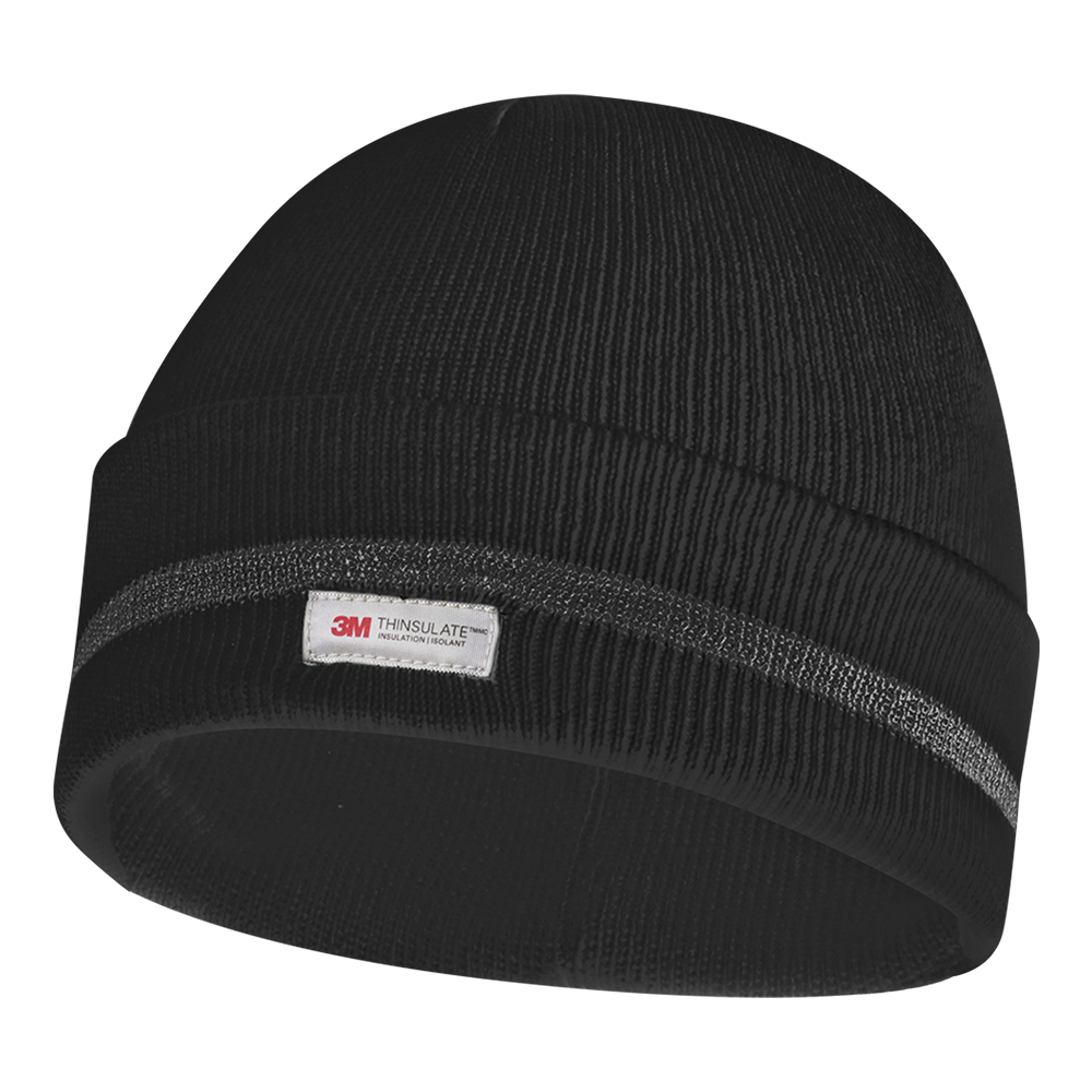 Haube mit Reflektionsstreifen schwarz