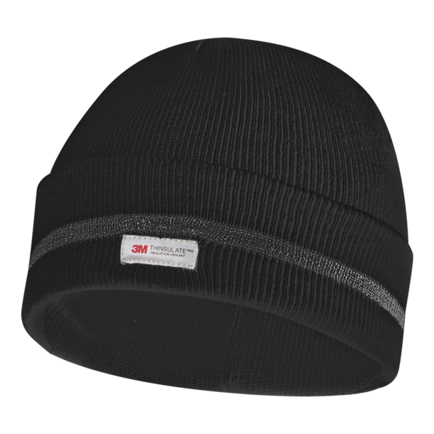 Haube mit Reflektionsstreifen schwarz